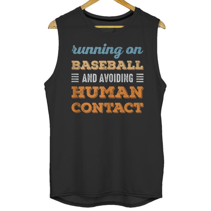 Running On Baseball Social Introvert Humor Vintage Unisex Tank Top Running On Baseball Social Introvert Humor Vintage Unisex Tank Top