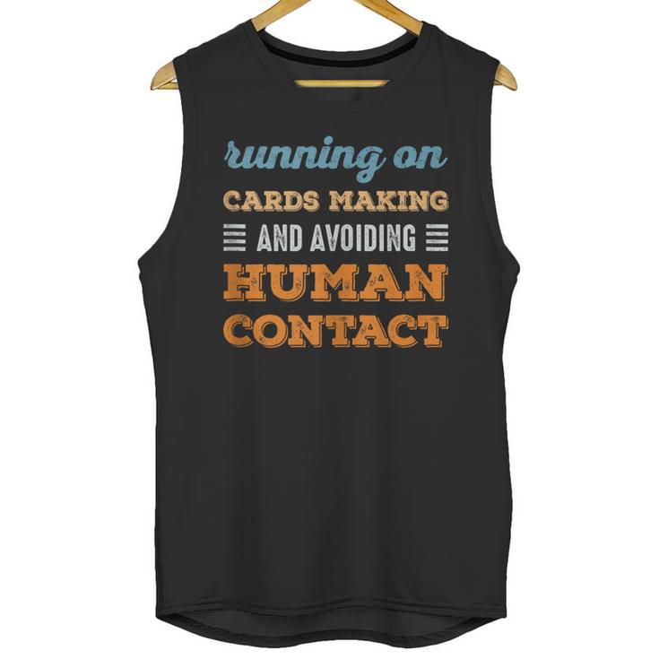 Running On Cards Making Social Introvert Humor Vintage Unisex Tank Top