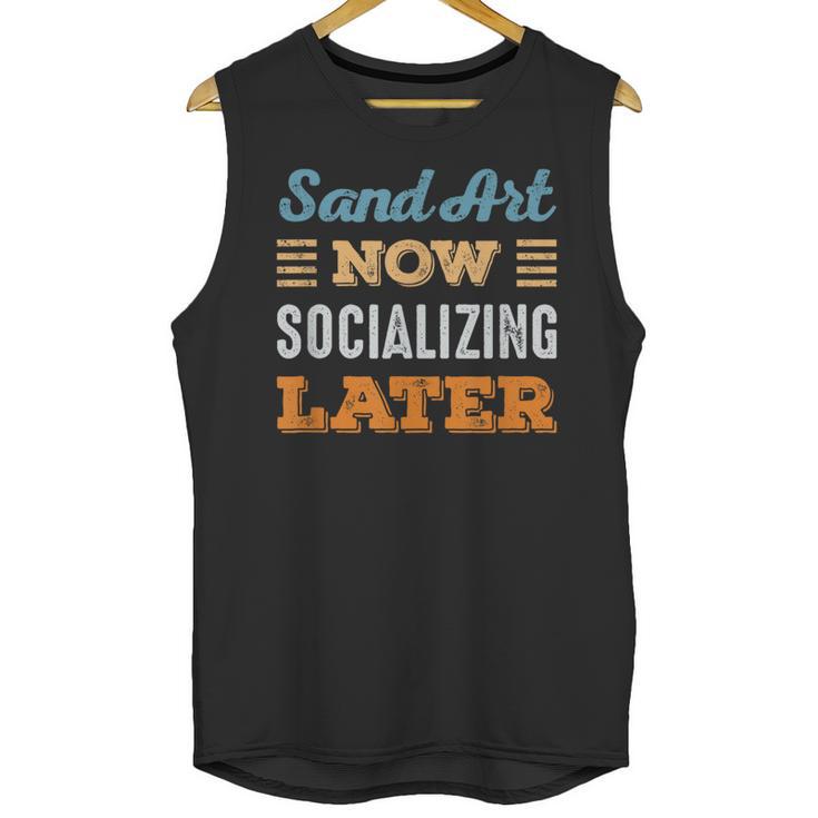 Sand Art Now Minimal Socializing Introvert Vintage Unisex Tank Top