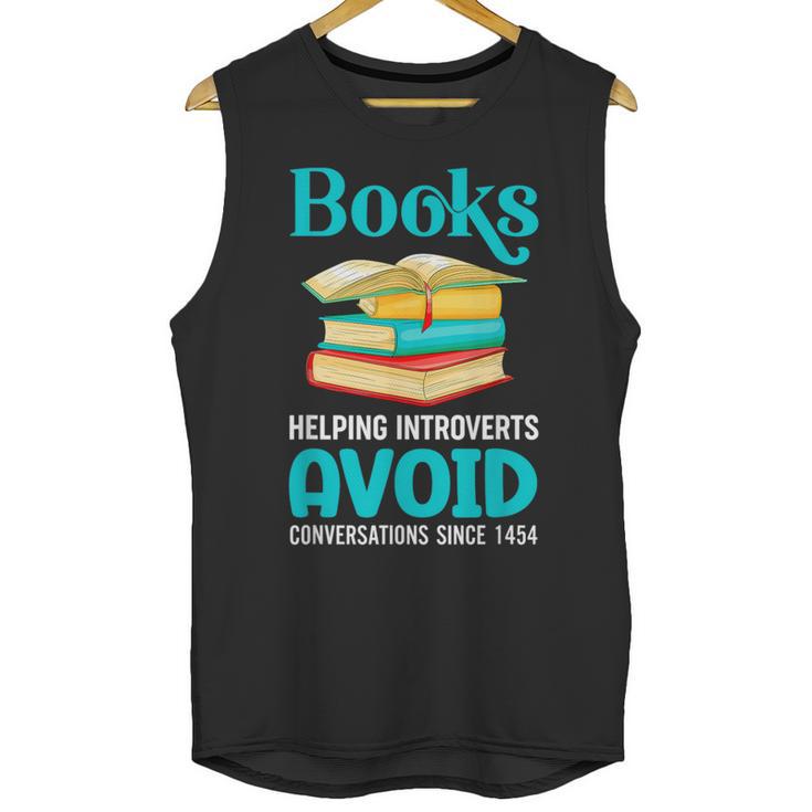 Sarcastic Books Anti Social Introvert Book Conversation Unisex Tank Top