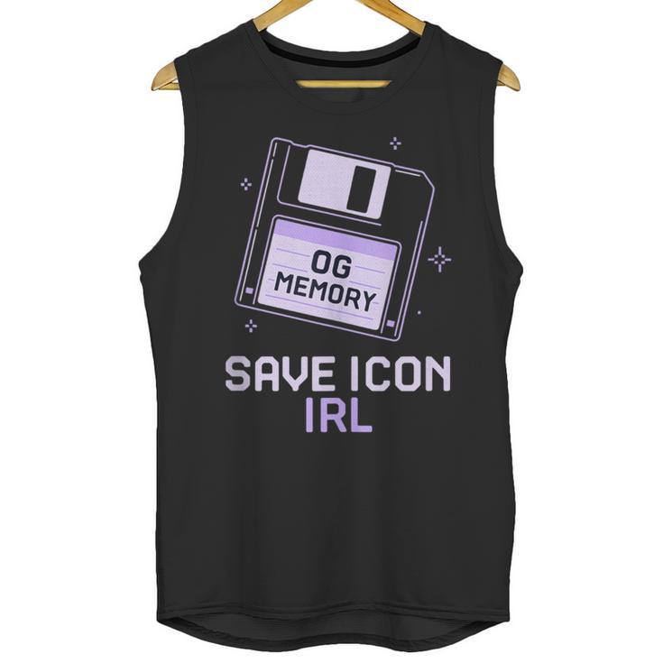 Save Icon IRL Retro Tech Humor Floppy Disk 90s Nostalgia Unisex Tank Top