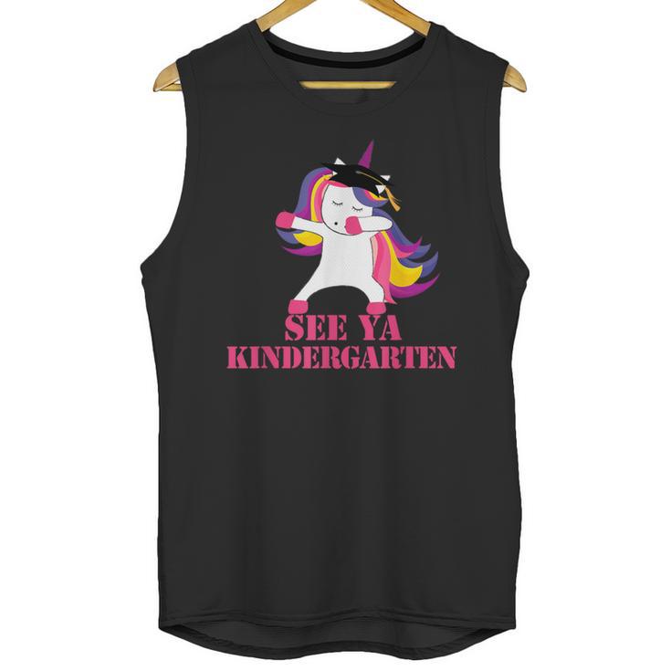 See Ya Kindergarten DABBING Unicorn Graduation Meme Unisex Tank Top