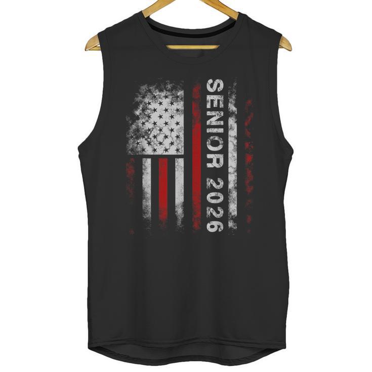 Senior 2026 American Flag Shirt USA Graduation Class Of 2026 Unisex Tank Top