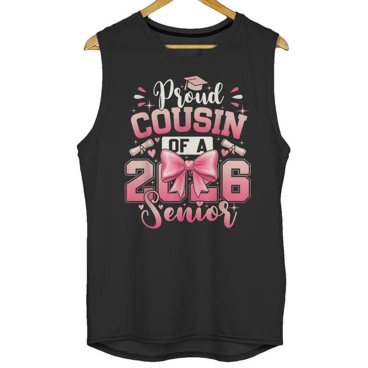 Senior 2026 Class Of 26 Coquette Pink Bow Graduation Cousin Unisex Tank Top
