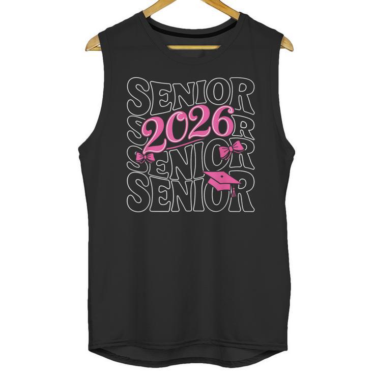 Senior 2026 Class Of 2026 Coquette Pink Bow Graduation Moms Unisex Tank Top