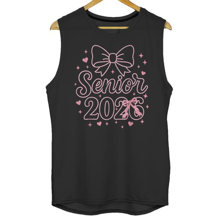Senior 2026 Class Of 2026 Coquette Pink Bow Graduation Unisex Tank Top
