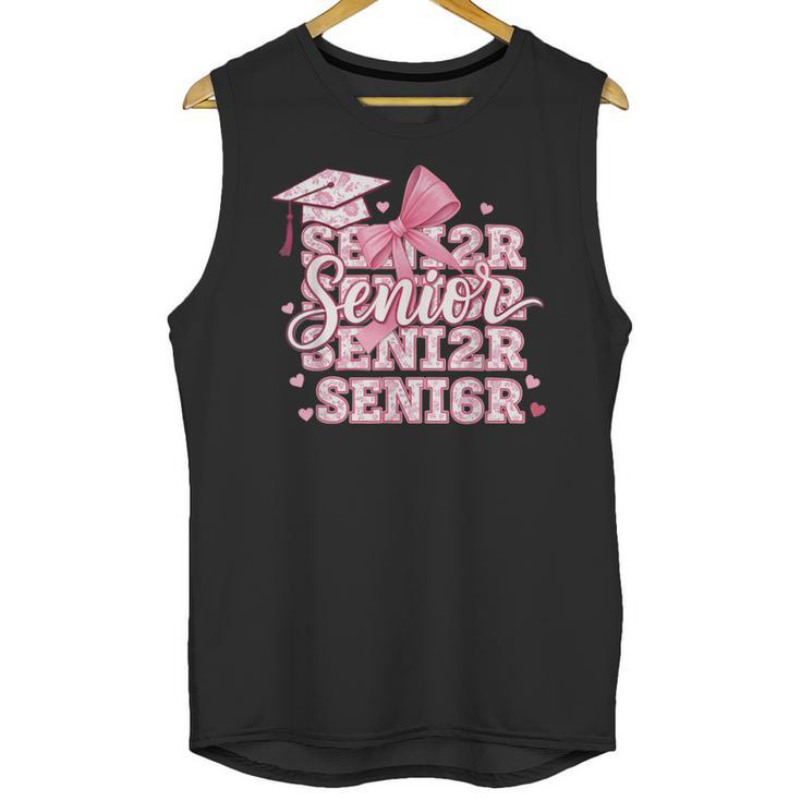 Senior 2026 Class Of 2026 Cute Coquette Pink Bow Graduation Unisex Tank Top