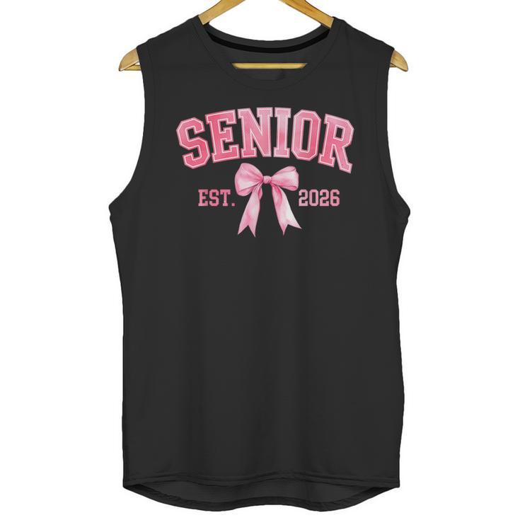 Senior 2026 Coquette Pink Bow Class Of 2026 Graduation Girls Unisex Tank Top