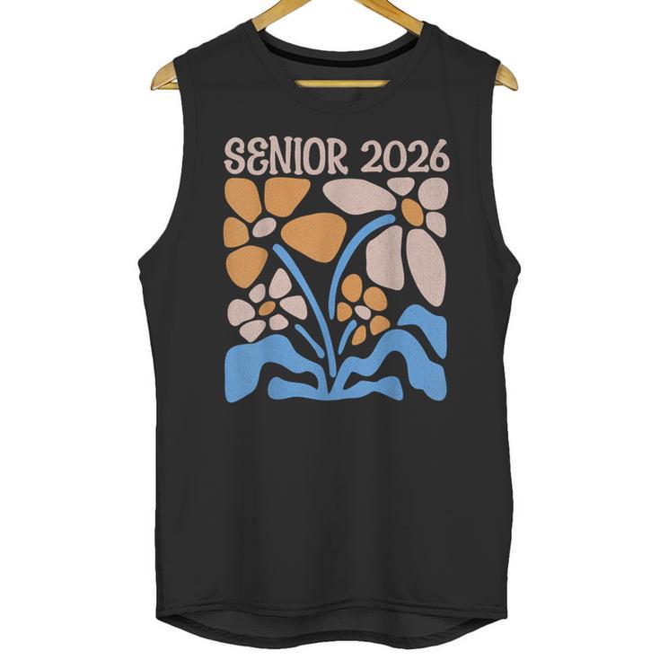 Senior 2026 Retro Groovy Flowers Graduation Unisex Tank Top