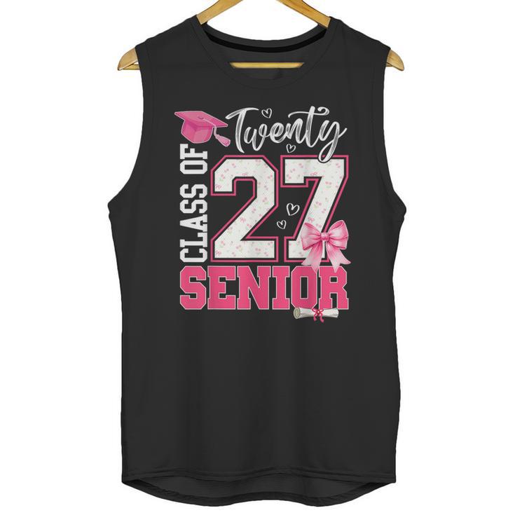 Senior 2027 Class Of 2027 Pink Coquette Bow Graduation Girl Unisex Tank Top