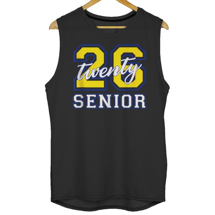 Senior Class 2026 Graduation Yellow Blue Letters Unisex Tank Top