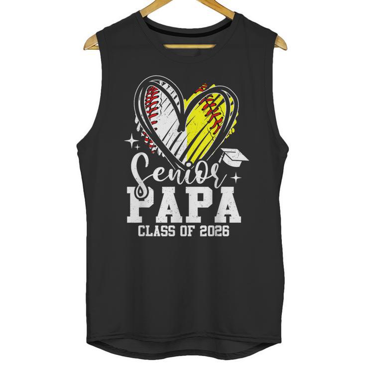 Senior Papa Class Of 2026 Baseball Softball Graduation Heart Unisex Tank Top