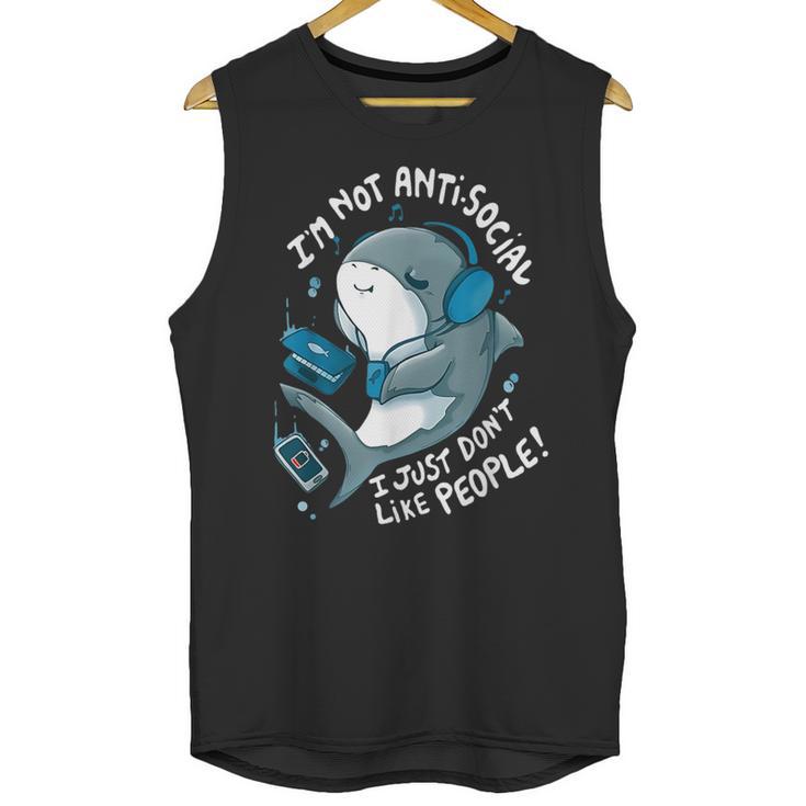 Shark Don’t Like People Antisocial Introvert Unisex Tank Top