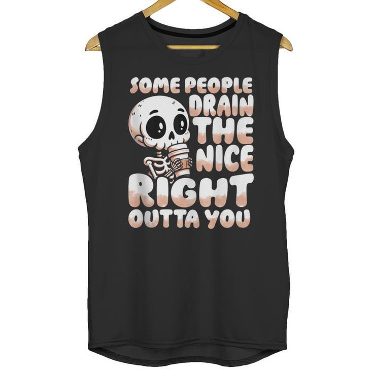 Skeleton Coffee Lover Introvert Unisex Tank Top
