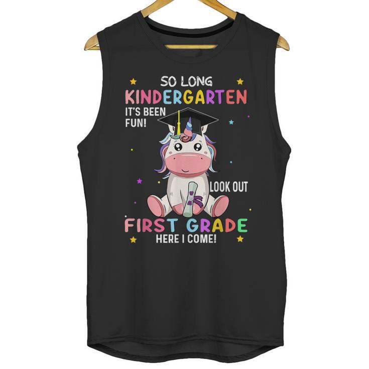 So Long Kindergarten Graduation Class 2025 Unicorn Girls Unisex Tank Top