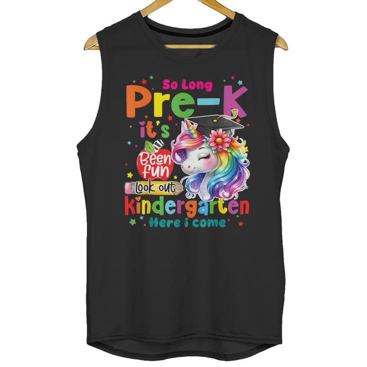 So Long Prek Pre-K Graduation Graduate Unicorn Kids Girls Unisex Tank Top