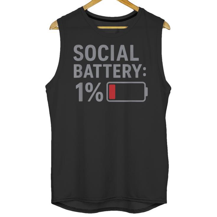Social Battery 1 Percent Introvert Mood Minimalist Unisex Tank Top