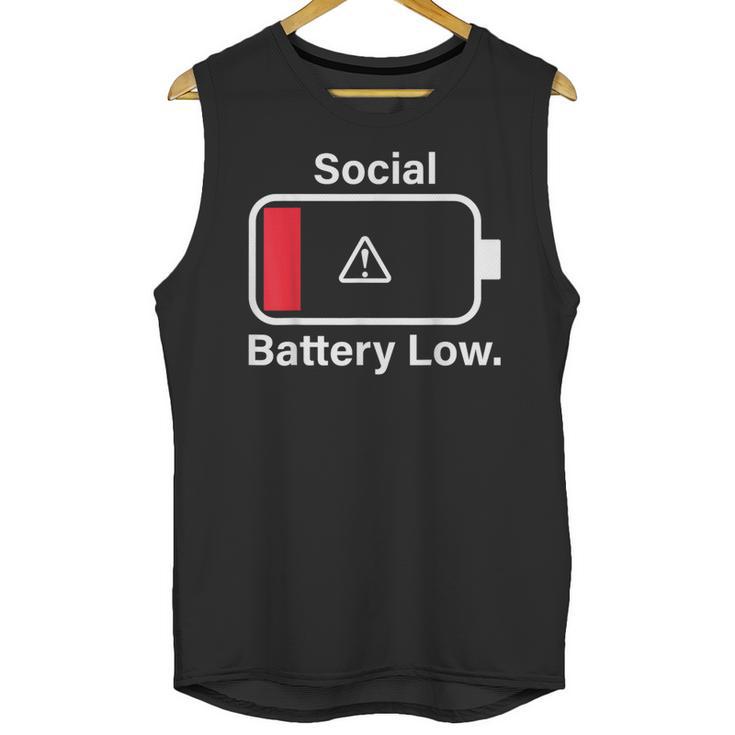 Social Battery Low Anti-Social Introvert Unisex Tank Top