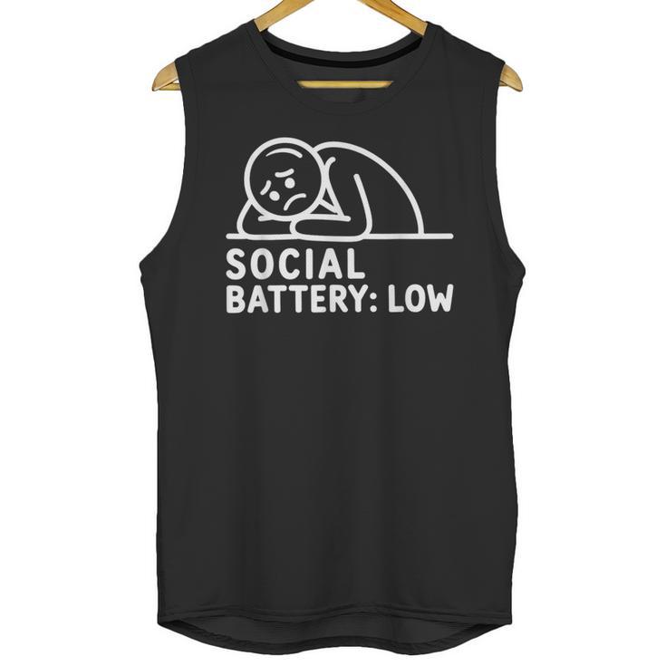 Social Battery Low Apparel Introvert Humor Unisex Tank Top