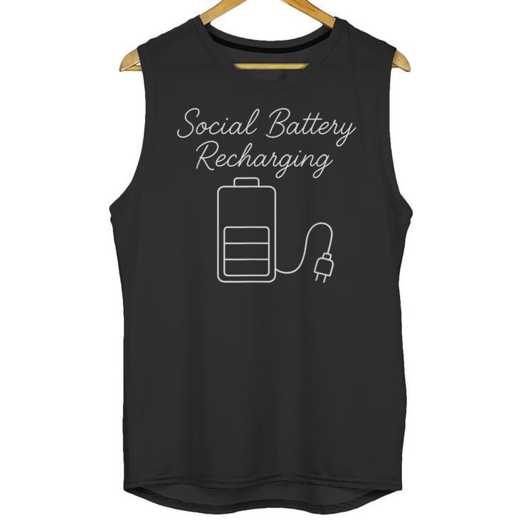 Social Battery Recharging Introvert Minimalist Unisex Tank Top