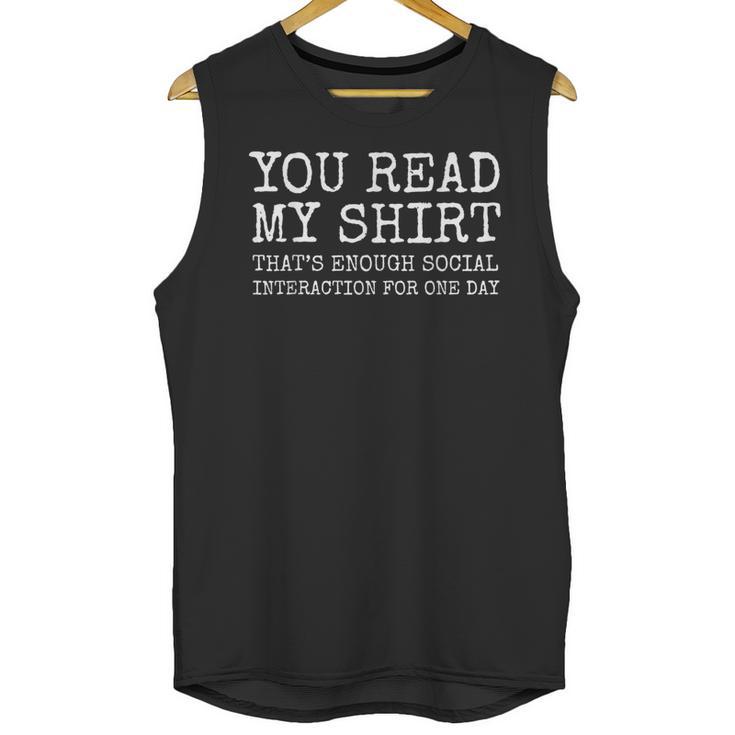 Social Interaction Introvert Humor Unisex Tank Top