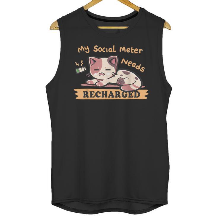 Social Meter Recharge Social Meter For Introverts Unisex Tank Top