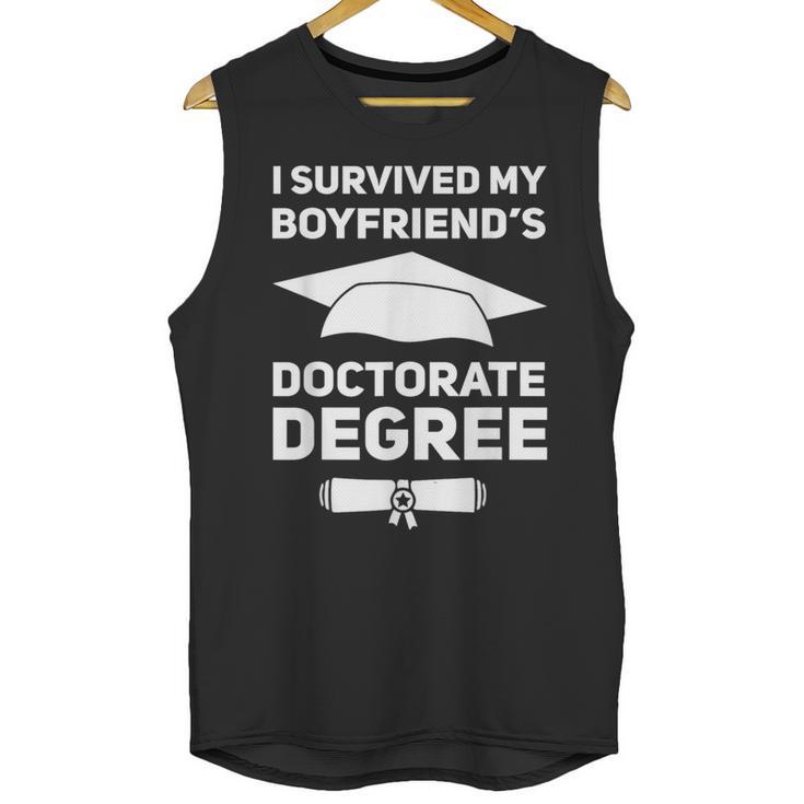 I Survived My Boyfriend's Doctorate Degree Graduation Unisex Tank Top