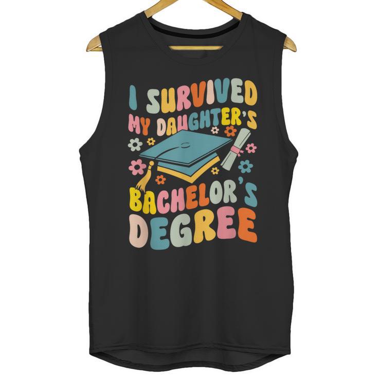 i Survived My Daughter's Bachelors Degree Groovy Graduation Unisex Tank Top
