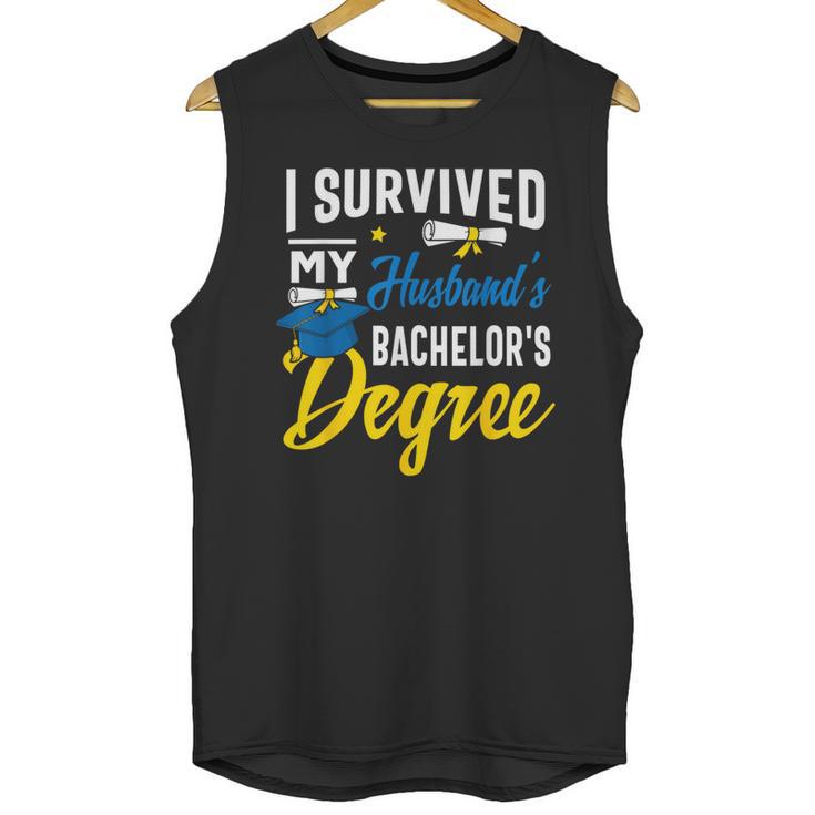 i Survived My Husbands Bachelors Degree Graduation Gifts Unisex Tank Top