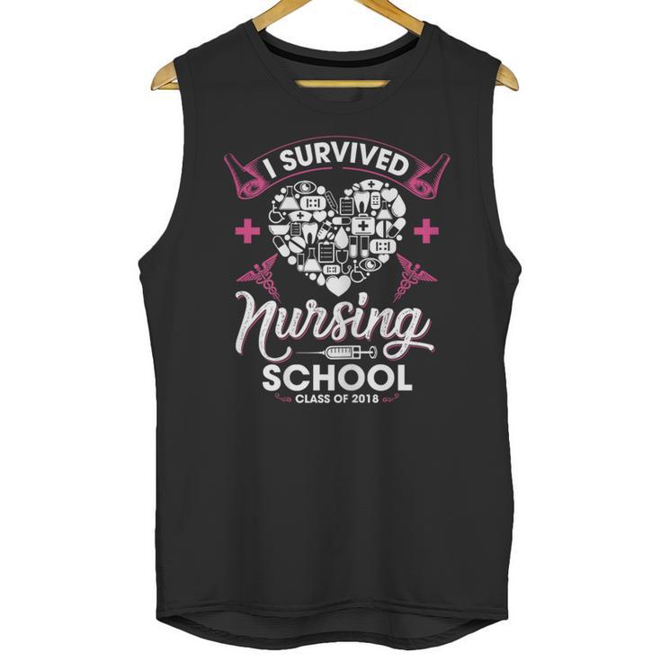 I Survived Nursing School Class Of 2018 Graduation T-Shirt Unisex Tank Top