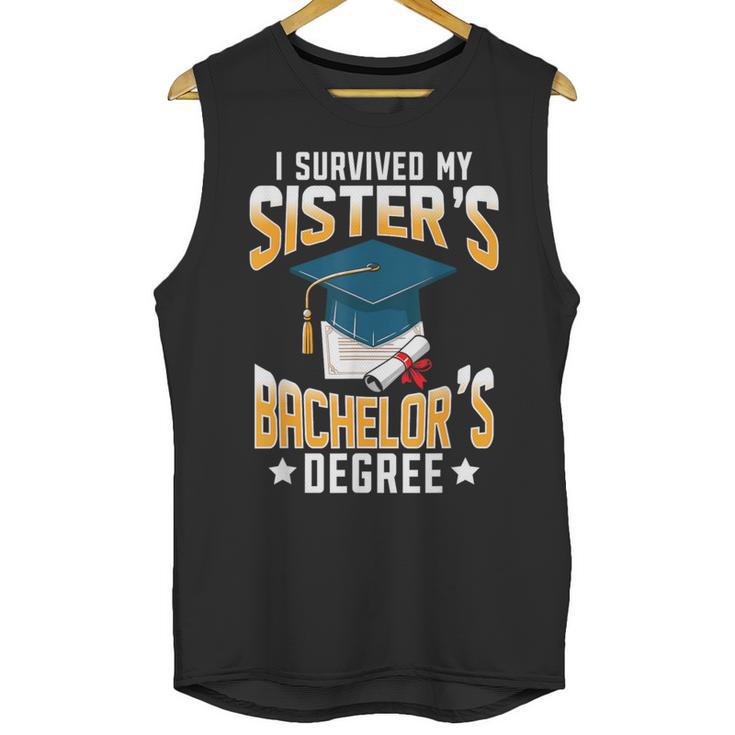 i Survived My Sisters Bachelor's Degree Graduation Gifts Unisex Tank Top