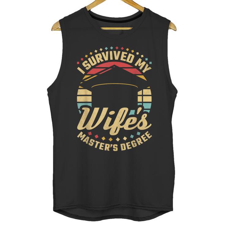 Survived My Wife's Master's Degree College Graduation Unisex Tank Top