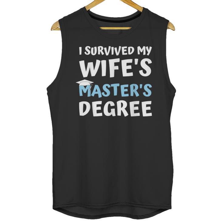 i Survived My Wifes Masters Degree MBA College Graduation Unisex Tank Top