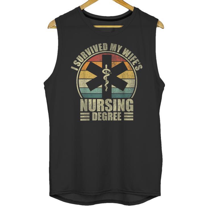 I Survived My Wife's Nursing Degree Nursing Graduation Unisex Tank Top