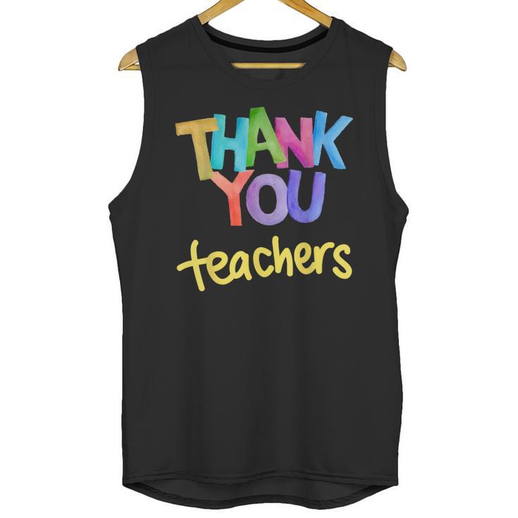 Thank You Teacher Appreciation Graduation Men Women Girls Kids Unisex Tank Top