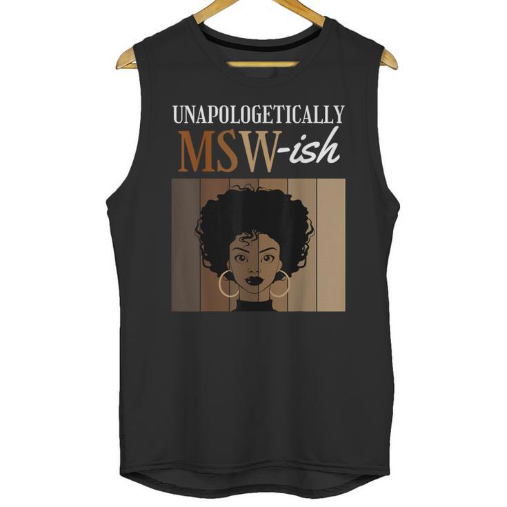 Unapologetically MSW-Ish Student Graduation Afro Unisex Tank Top