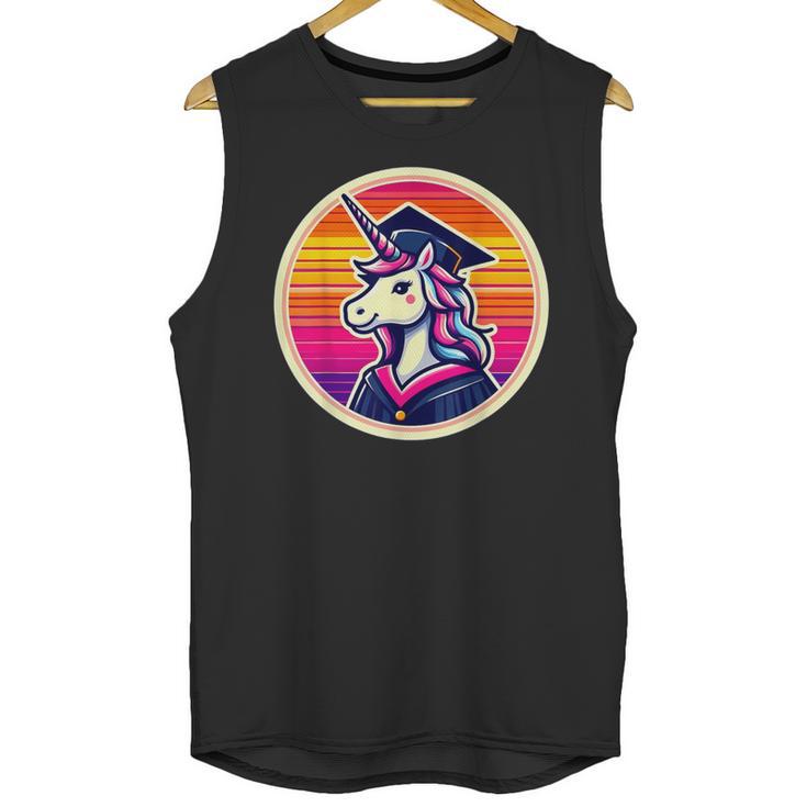 Unicorn University Graduation Graduating School Girl Cute Unisex Tank Top