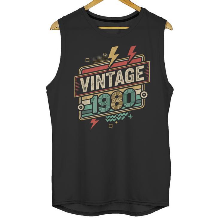 Vintage 1980 Retro Badge Decade Nostalgia Graphic Emblem Unisex Tank Top