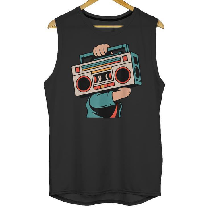 Vintage 80s 90s Retro Boombox Music Hip Hop Nostalgia Party Unisex Tank Top