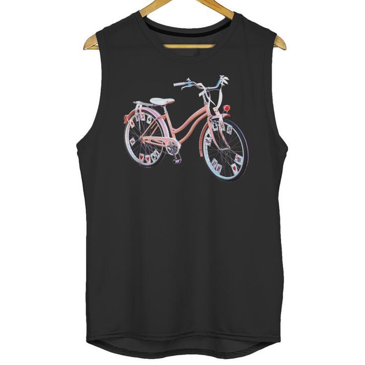 Vintage Bicycle With Playing Cards Nostalgia Unisex Tank Top