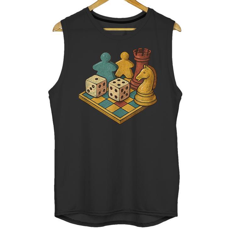 Vintage Board Game Art – Tabletop Nostalgia Unisex Tank Top