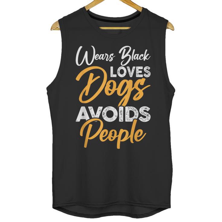 Wears Loves Dogs Avoids People I Introvert Unisex Tank Top