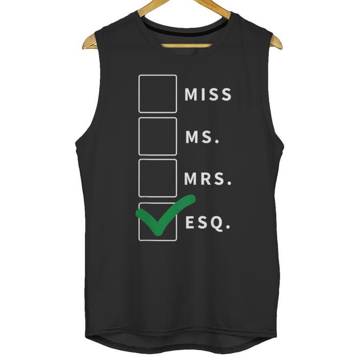 Woman Law School Lawyer Graduation Attorney Unisex Tank Top
