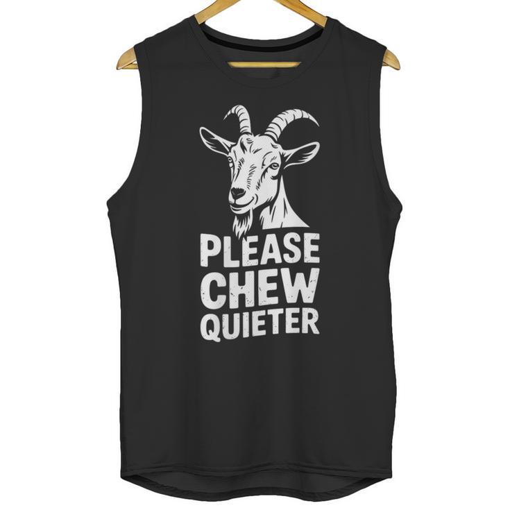 Women's Please Chew Quieter Introvert Quietness Silence Lover Unisex Tank Top