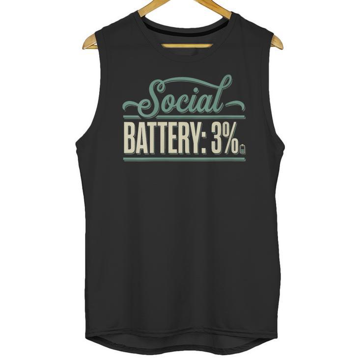 Women's Social Battery 3 Introvert Sarcasm Unisex Tank Top