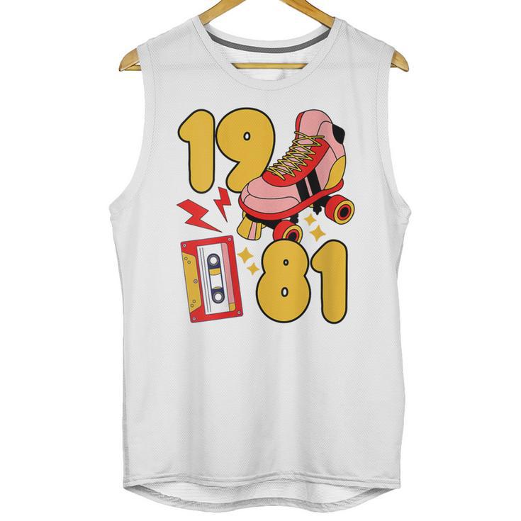80s Vibes Mixed Tapes & Roller Skates 1981 Nostalgia Retro Unisex Tank Top