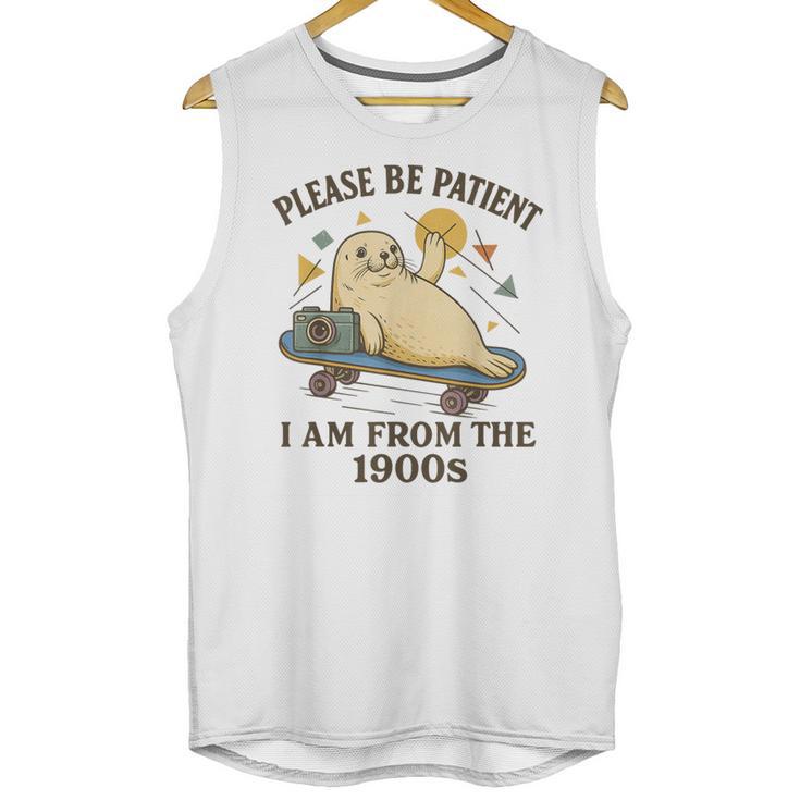 90s Manatee Humor Please Patient I'm From The 1900s Unisex Tank Top