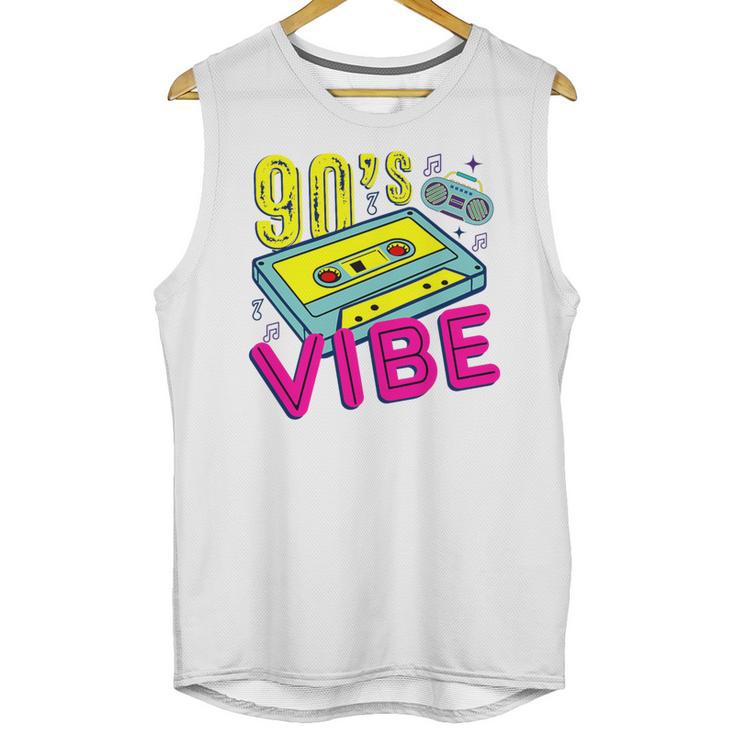 90's Vibe Retro Style Cassette Tape Nostalgia 1990s Party Premium Tri-Blend Unisex Tank Top