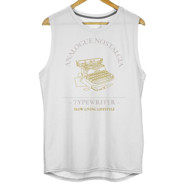 Analogue Nostalgia Typewriter Graphic Premium Tri-Blend Unisex Tank Top