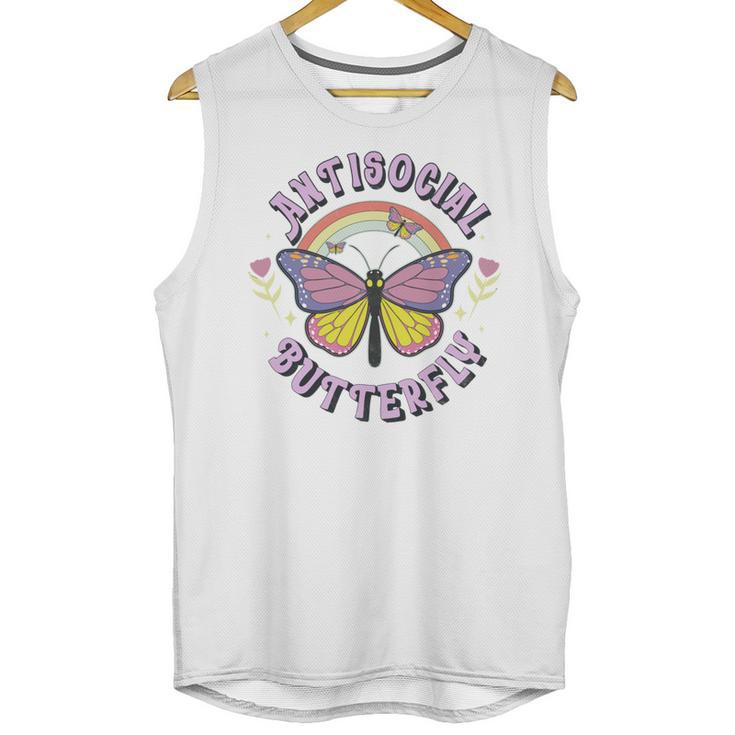 Antisocial Butterfly Groovy t For Introvert Men Women Girls Unisex Tank Top